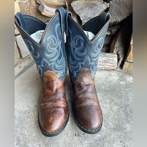 Kids Cody James Western Cowboy Boots - Brown and Blue